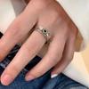 Anillo Floral Estilo Coreano para Mujer, Moda Vintage, Anillo Abierto Resistente con Letras Graffiti Estrella, Anillo para Dedo Índice, Moderno
