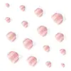 Piezas de Uñas de Dedo del Pie Blancas Sencillas Estilo Francés con Brillo Plateado para Uñas Artísticas, Puntas de Uñas Portátiles, Más Vendidas Transfronterizas
