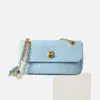 Bolso Nuevo Tejido con Cadena de Piel de Vaca Bolso de Mano Horizontal de Moda Bolso Pequeño Cruzado de Cuero Genuino Hebilla de Cierre de Bolso Bolso para Mujer