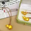 Colar de Cabacinha Dourada de Alta Retenção de Cor, Atrai Fortuna, Tendência no Tiktok e Xiaohongshu, Cabacinha Fashion e Versátil para Atacado