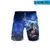 Verão venda direta anime japonês pequeno mar ao redor da tendência de shorts de praia 3D masculinos