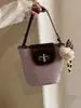 Bolsa de Balde Colorida Patchwork Fashionable 2026 Nova Coleção Primavera/Verão Personalidade Ins Bolsa de Ombro Tendência Bolsa Transversal