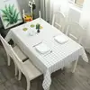 Toalha de Mesa Impermeável à Prova de Óleo Cor Sólida Xadrez Tapete para Mesa de Jantar Material PEVA Toalha de Mesa para Mesa e Cadeira de Jantar Retangular Toque de Luxo Leve High-end