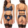 Sexy underwear cross-border fornecimento europa e os estados unidos comércio exterior sexy mulheres bordado rendas underwear conjunto atacado