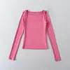 Ropa de Mujer al por Mayor Transfronteriza Puro Deseo Sexy Diseño de Modal Falso Dos Piezas Camiseta de Manga Larga Camisetas para Mujer