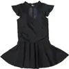 Traje de baño Sanqi para mujer Estilo coreano Ins Color liso Conservador de una pieza Falda Talla grande Volantes Delgado Espalda descubierta Sexy Traje de baño
