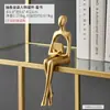 Adornos Abstractos Creativos de Figura Sentada de Lujo Ligero para Gabinete de TV Estantería Arte Decoraciones para el Hogar