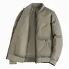 Chaqueta Ligera de Algodón con Cuello de Béisbol para Hombre Otoño Invierno Cálida Tallas Grandes Casual Estilo Papá de Mediana Edad Ropa de Abrigo