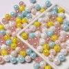 Macaron Perlas Redondas Iridiscentes Perlas de Vidrio de Color Gradiente Material para Hacer Pulseras y Collares Hechos a Mano Accesorios para Joyería