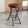 Banquinho Dobrável com Encosto, Banquinho Redondo, Cadeira para Varanda de Casa, Mesa Simples, Cadeira com Almofada Macia, Banquinho Pequeno Dobrável para Dormitório, Portátil