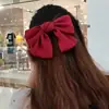 Pinza para el pelo con lazo grande de color sólido satinado estilo princesa dulce Accesorio para el pelo Pinza superior Pinza de garra para la parte posterior de la cabeza Pinza de resorte
