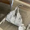 Bolsa de ombro casual estilo coreano, bolsa de tecido única de grande capacidade para o dia a dia e viagens, bolsa tote casual da moda com estampa de estrelas vintage