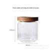 Pote Hermético com Tampa de Madeira de Acácia Japonesa Gaopeng Silicone Vidro Transparente Pote de Armazenamento Pote de Armazenamento Pote de Doces Grande Quantidade Pode Ser Personalizado com Logo