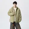 Chaqueta de algodón con capucha de alta gama para hombre, chaqueta abrigo de trabajo casual americano de moda para exteriores, diseño holgado