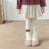 Zapatos, algodón, calcetines para niñas, estampado de cuadros, etiqueta de tela abotonada, calcetines con volantes, color café retro, hilo de punto, calentadores de piernas para niñas