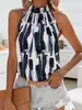 Sitio Web Independiente de Comercio Exterior Transfronterizo Europeo y Americano 2026 Chaleco sin Mangas de Cuello Halter de Lunares para Mujer, Top Estampado de Diseño Slim-Fit de Verano