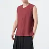 2026 Verano Tendencia Nacional Algodón Lino Hebilla de Cobre Chaleco Sencillo Talla Grande Holgado Casual Chaleco de Moda Estilo Chino Chaqueta sin Mangas para Hombre