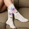 Calcetines personalizados, calcetines de media pantorrilla para mujer transfronterizos, calcetines de baloncesto otoño/invierno, calcetines largos para pareja, calcetines deportivos negros y blancos para hombre de calidad de exportación