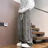 Calça de veludo tie-dye para homens, estilo primavera e outono, reta solta de perna larga estilo americano, calça de moletom fina da moda, calça casual com um visual descolado e estiloso