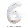 Globos digitales transfronterizos de 32 pulgadas versión americana en dorado y plateado para decoración de fiestas de cumpleaños, globos de papel de aluminio degradado