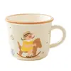 Taza de Cerámica Familiar de Dibujos Animados de Aspecto Elegante, Taza Creativa para Beber, Taza de Café y Té, Souvenir para el Hogar, Regalo