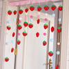 Cortina de porta de morango puro com divisória de vento pendurada estilo princesa para sala de casamento quarto cortina de quebra para casa meninas coração cortina de porta