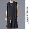 Traje de verão transfronteiriço para meninos, conjunto combinando de colete e shorts de seda gelada, esportivo casual, basquete, roupas masculinas