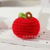 Llavero de bolso de caqui tejido a mano, cacahuete, naranja, fresa, colgante de fruta de ganchillo tejido DIY