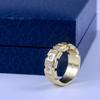 Nuevos Anillos Más Vendidos Fuera de las Estanterías: Anillos de Personalidad de Moda Europea y Americana Chapados en Cobre Dorado con Circonita Incrustada para Mujeres, Joyería Transfronteriza