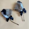 Diadema con orejas de gato de peluche japonesas, lazo de campana, tocado de Lolita, accesorios para orejas de zorro, diadema con orejas de gato
