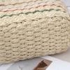 Bolso de Paja Francés Rayado Colorido de un Hombro 2025 Nuevo Bolso Tejido de Gran Capacidad Bolso de Playa Estilo Resort Costero para Mujer