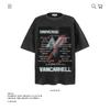 2025 nuevo éxito de taquilla de talla grande retro americano high street lavado viejo estampado camiseta de manga corta para hombre verano holgada transfronteriza