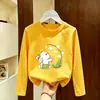 Camiseta de Manga Longa para Meninas 2026 Novo Modelo Camiseta Básica de Algodão Puro para Crianças Top de Gola Redonda Roupa Íntima Fofa para Meninas
