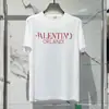 100% algodão, com estampa de letras Vano transfronteiriça, modelagem solta, gola redonda, manga curta, unissex, estilo verão, por Warren Tian N