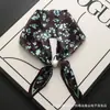 Nuevo pañuelo de seda largo pequeño vintage con hebilla de perla magnética para mujer, elegante y con estilo, bufanda de cuello con lazo, moderna y versátil