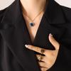 Marca estilo francés nicho cuello blanco chicas oficinistas colgante de piedra de cristal cadena clavicular aretes collar traje de joyería