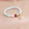 Pulsera Fresca Pequeña Pulsera de Piedra Natural Polvo de Esmeralda de Tianshan Cristal de Roca Hebilla Segura Calabaza Hebilla Segura Tono Vibrante Vivo Caliente