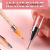 Especial transfronterizo para bolígrafo de uñas, nuevo bolígrafo de acero inoxidable con punta de diamante de imitación para joyería de uñas, bolígrafo perforador adhesivo de doble punta y doble propósito.