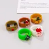 Anillo de resina de dibujos animados navideños para mujer, moda, personalidad, Papá Noel, árbol de Navidad, alce, anillo para el dedo índice, anillo lindo