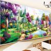 Bordado completo Novo Ponto Cruz conto de fadas casa de campo Europeu pintura a óleo sala de estar grande ponto cruz quarto simples moderno bordado fio