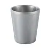 Taza de agua de acero inoxidable estilo coreano restaurante de barbacoa doble capa anti-quemaduras taza de té dorada taza para bebidas taza de cerveza