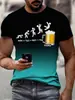 Transfronterizo Primavera Verano Nuevo Venta Caliente Estampado de Letras 3D Moda Tendencia Holgado Casual Deportivo Camiseta de Manga Corta para Hombre
