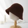 Gorro de pescador de punto a cuadros para otoño e invierno, estilo coreano, combinable con todo, de moda, para el rostro, pequeño y cálido, de lana.
