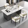 Mesa de té de pizarra y soporte para té integrados en un nuevo diseño de estilo chino para uso en el hogar y la oficina, con bandeja para té y tetera incorporadas para preparar té