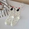Calcetines de Gato de Dibujos Animados para Mujer, Calcetines Lindos de Media Caña Estilo Coreano, Calcetines Slouch Versátiles sin Costuras a la Moda, Calcetines Largos Lindos para Mujer