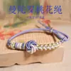 Pulsera DIY de Nudo Mandala Tejida Totalmente a Mano Pulsera de Nudo de Flor de Durazno Rosa Accesorios de Joyería de Cuentas Portátiles Pulsera