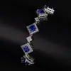 Pulsera Cuadrada de Azúcar Retro Lujo Ligero para Mujer Moda Temperamento Exquisito Geométrico Circonita Joyería de Mano para el Trabajo Suministro Exclusivo de Comercio Exterior Transfronterizo