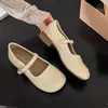 Sapatos Pequenos de Couro com Temperamento 2026 Outono/Inverno Novo Estilo Tira Única Solado Macio Versátil com Saias Bico Redondo Mary Janes Solado Macio