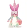 Boneca de Páscoa transfronteiriça nova, boneca de coelho luminosa, rabanete fofo, ovo colorido, decoração de feriado, decorações