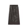 EVERTRUE2024 Otoño Nuevo Falda PU Mujer Estilo Coreano Cordones A Falda Larga 73103